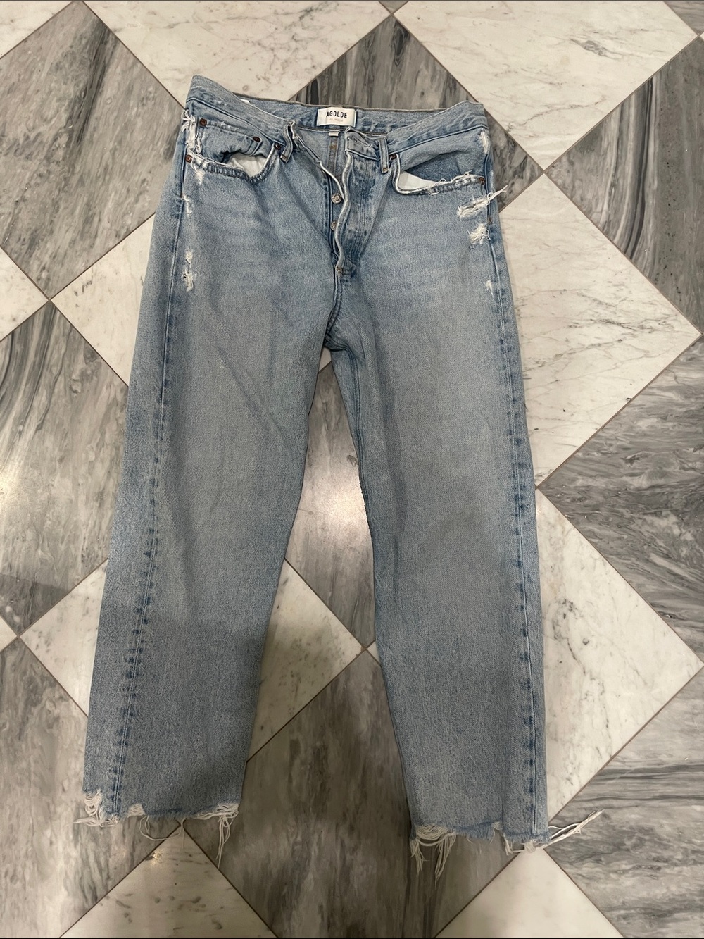 Agolde Light Blue Relaxed Straight Jeans size 28